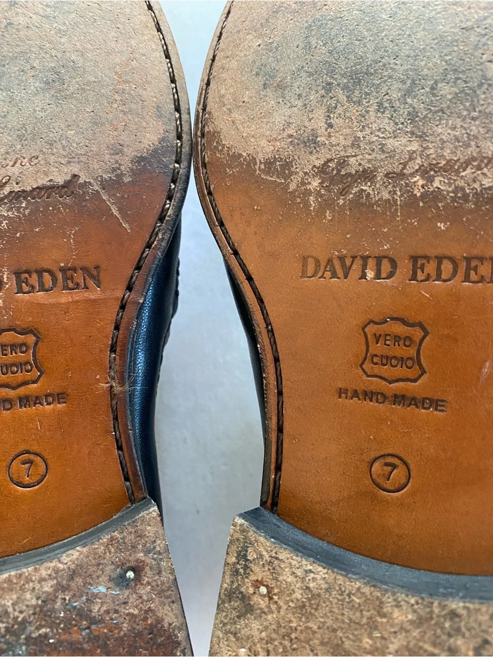 David Eden Black Fine Lizard Embossed Handmade Horsebit Loafers Size 7 Men’s